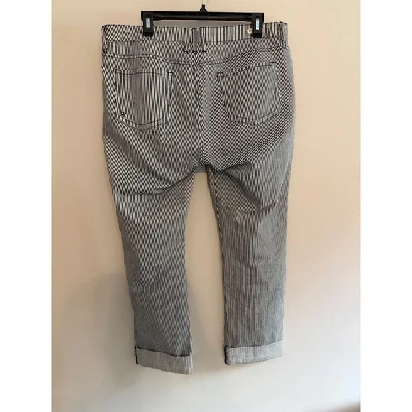 Kut‎ From the Kloth Catherine Boyfriend Striped Crop Pants Size 14 - Picture 2 of 9